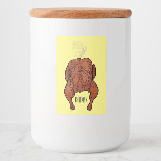 ローストチキン漫画イラストレーション フードラベル (正面)