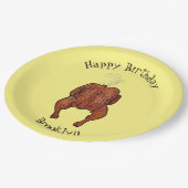 ローストチキン漫画イラストレーション ペーパープレート (アングル)