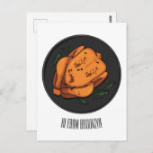 ローストチキン漫画イラストレーション ポストカード (正面/裏面)