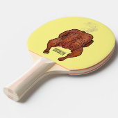 ローストチキン漫画イラストレーション 卓球ラケット (正面アングル)