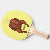ローストチキン漫画イラストレーション 卓球ラケット (横)