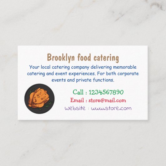 ローストチキン漫画イラストレーション 名刺 (正面)