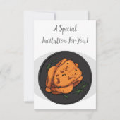 ローストチキン漫画イラストレーション 招待状 (裏面)