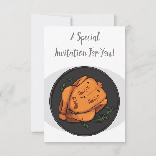 ローストチキン漫画イラストレーション 招待状 (裏面)