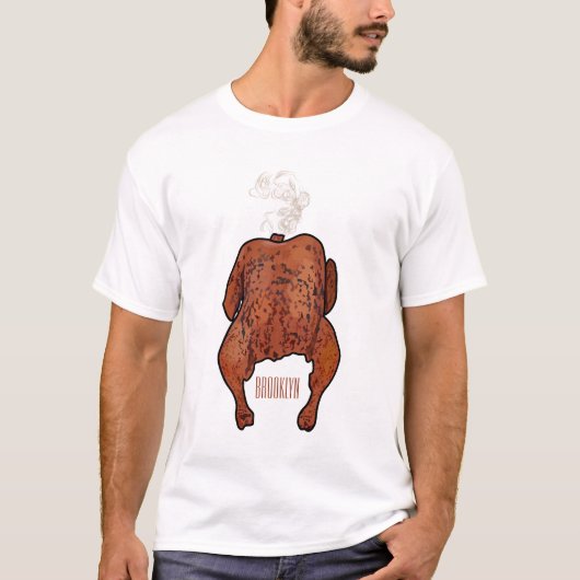ローストチキン漫画イラストレーション Tシャツ (正面)