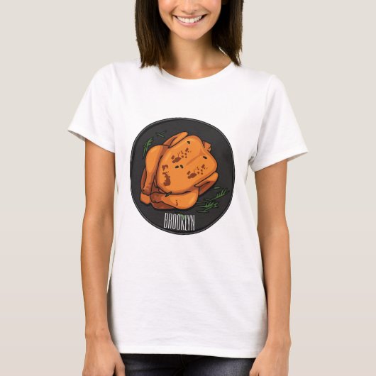 ローストチキン漫画イラストレーション Tシャツ (正面)