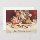 ローストトルコ饗宴ヴィンテージ感謝祭1907 ポストカード (正面/裏面)