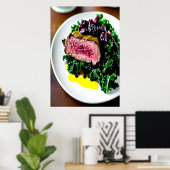 ローストヒトテンダーロイン皿 | AIアートポスター ポスター (ホームオフィス)