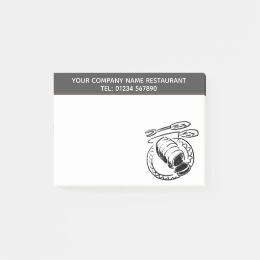 ローストビーフレストランイラストレーションテーマ ポストイット (正面)