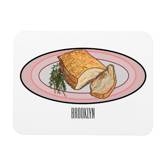 ローストポークベリー漫画イラストレーション マグネット (横)