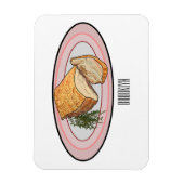 ローストポークベリー漫画イラストレーション マグネット (縦)