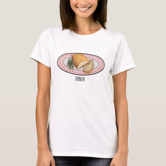 ローストポークベリー漫画イラストレーション Tシャツ (正面)