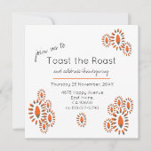 ロースト感謝祭モダンの夕食パーティー 招待状 (正面)