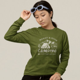 ロースト&ロームアキャンピングコーヒーデザイン Tシャツ