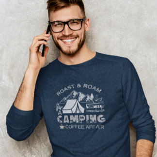 ロースト&ロームアキャンピングコーヒーデザイン Tシャツ