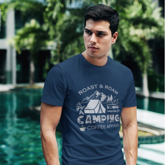 ロースト&ロームアキャンピングコーヒーデザイン Tシャツ