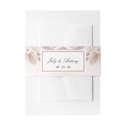 ローズとシャンパンのモダンでトレンディーな結婚式 招待状ベリーバンド (正面例)