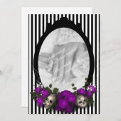 ローズとスカルフレーム ゴシックウェディング招待状 招待状 (正面/裏面)