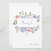 ローズとハイドランジアの感謝カード サンキューカード (正面/裏面)