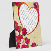 ローズとハートフレーム お写真を追加 プレート フォトプラーク (側面)