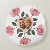 ローズとハート - バレンタインの写真 ラウンドクッション (裏面)