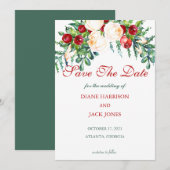 ローズとバラの水彩ステム ウェディング 招待状 (正面/裏面)