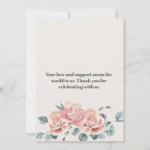 ローズとピンク色のエレガントな結婚式の招待状 招待状 (裏面)