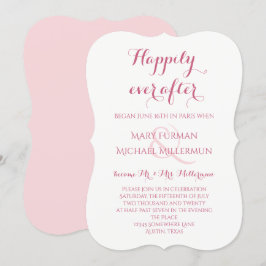 ローズとブラッシュピンクの結婚式後披露宴 招待状