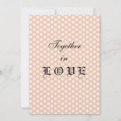 ローズとブルーのモノグラム ウェディング ポルカドット 招待状 (裏面)