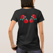 ローズとベイビーブルーアイズの花を飾ったLBD Tシャツ (裏面)