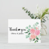 ローズとユーカリのウェディング サンキューカード (スタンド正面)