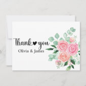 ローズとユーカリのウェディング サンキューカード (正面)