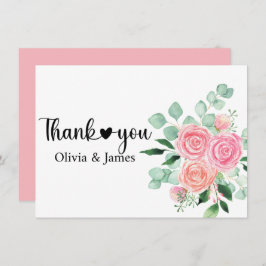 ローズとユーカリのウェディング サンキューカード