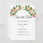 ローズと月桂樹の結婚式Save the Date 招待状 (正面)