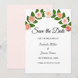 ローズと月桂樹の結婚式Save the Date 招待状