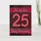ローズと葉の25周年カード カード (正面)