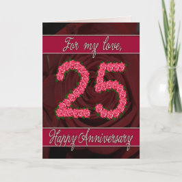 ローズと葉の25周年カード カード