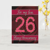 ローズと葉の26周年記念カード カード (黄色い花)