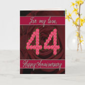 ローズと葉の44周年記念カード カード (黄色い花)