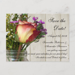 ローズと野の花のメイソンジャー 案内ポストカード