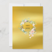 ローズのガーランド ゴールド フォイル 50周年 婚約記念日 招待状 (裏面)