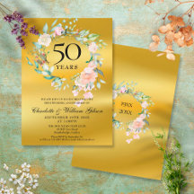 ローズのガーランド ゴールド フォイル 50周年 結婚記念日