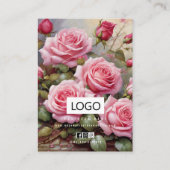 ローズのジュエリーイヤリングネックレス ディスプレイカード 名刺 (裏面)