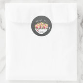 ローズのティーカップ ブライダルシャワーティーフェイバー ラウンドシール (バッグ)