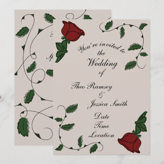 ローズの招待状 招待状 (正面/裏面)