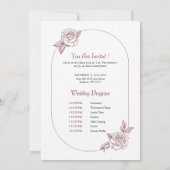 ローズの結婚式招待状とプログラム 招待状 (裏面)