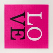 ローズの背景 ラブ ウェディング ジグソーパズル (横)