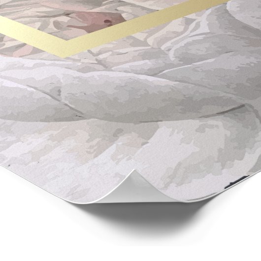 ローズの花の写真　人生の祝いのサイン ポスター (角)