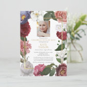 ローズの花束 お悔やみ フォト 生命の祝祭 招待状 (スタンド正面)