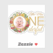 ローズの花輪のミス・ワンダフルフォト　ファーストバースデー シール (シート)